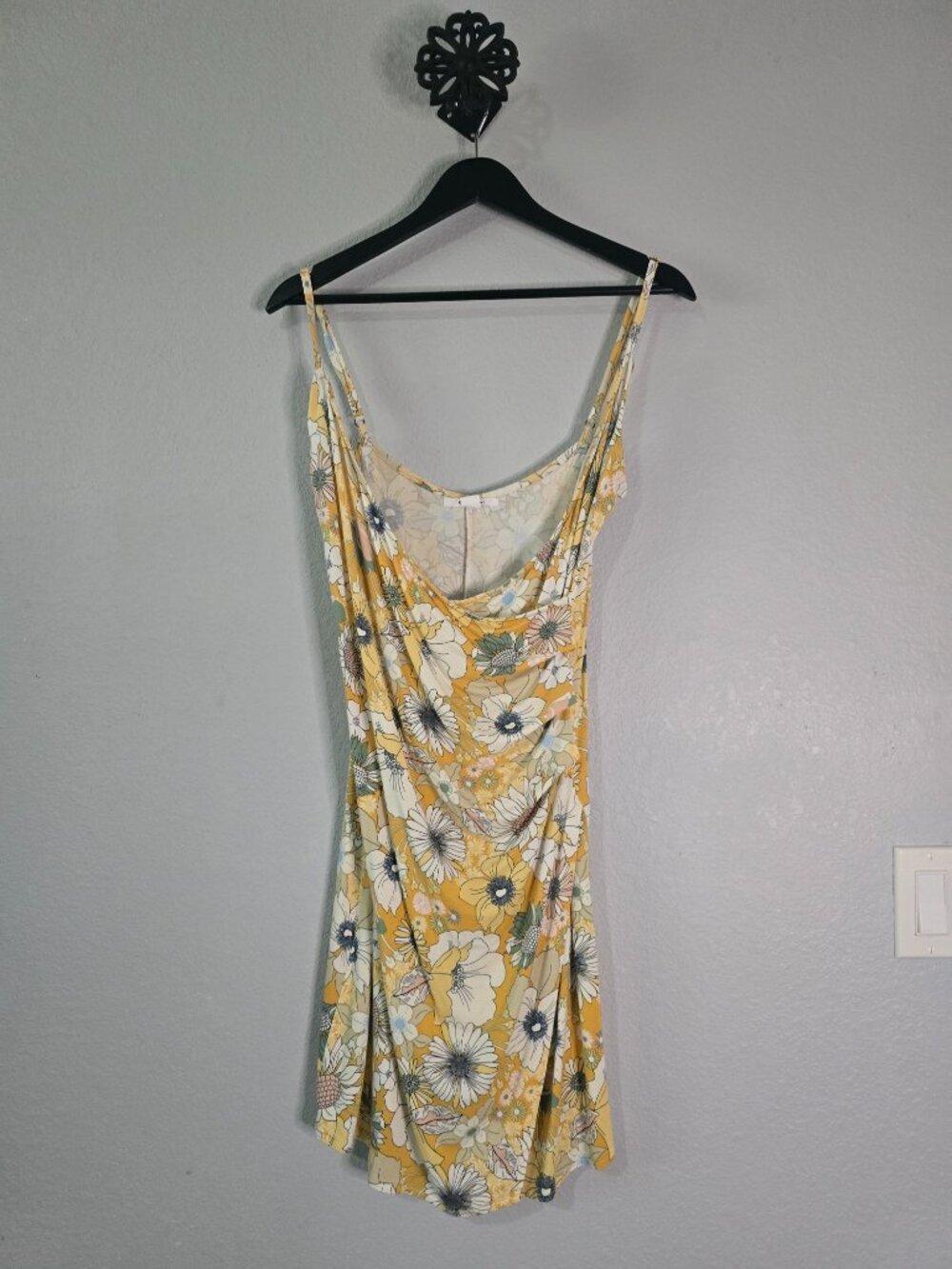 O'Neill Yellow Floral Cowl Neck Dress Size Small